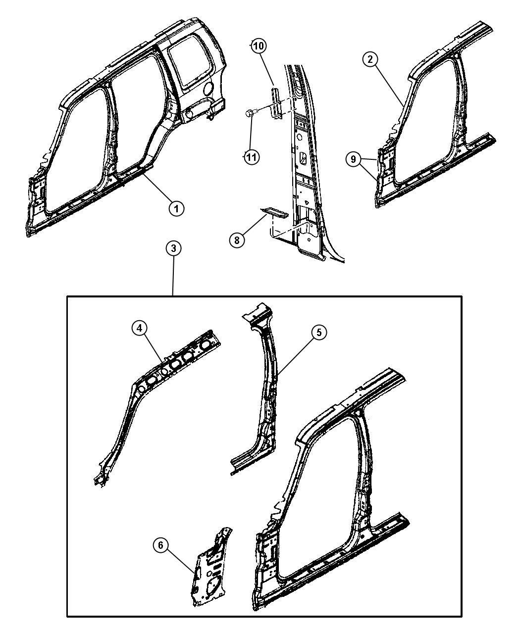 Jeep Liberty Subframe Diagram Sill Bracket