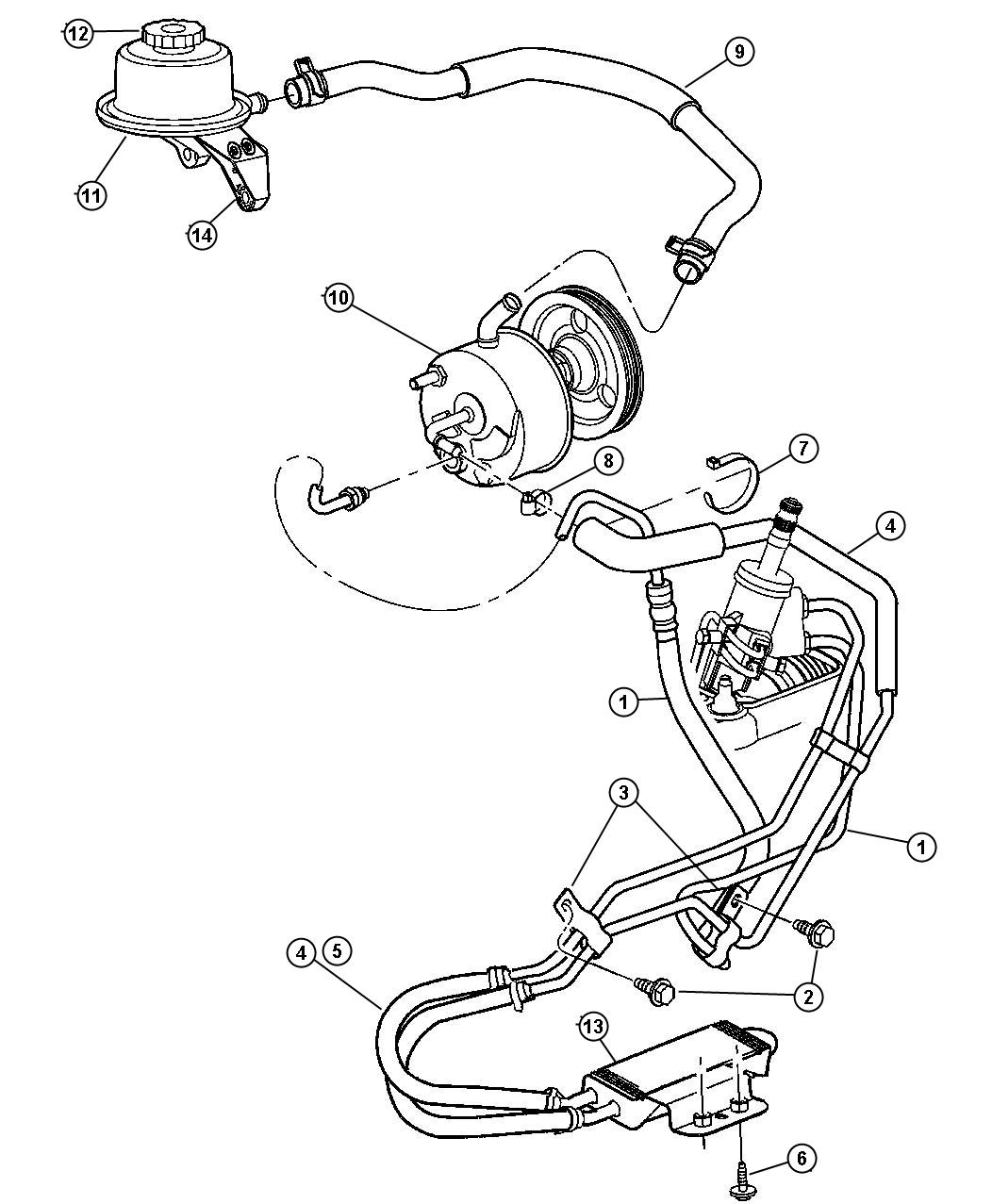 2001 Dodge Grand Caravan Cooler Power Steering Without Engine