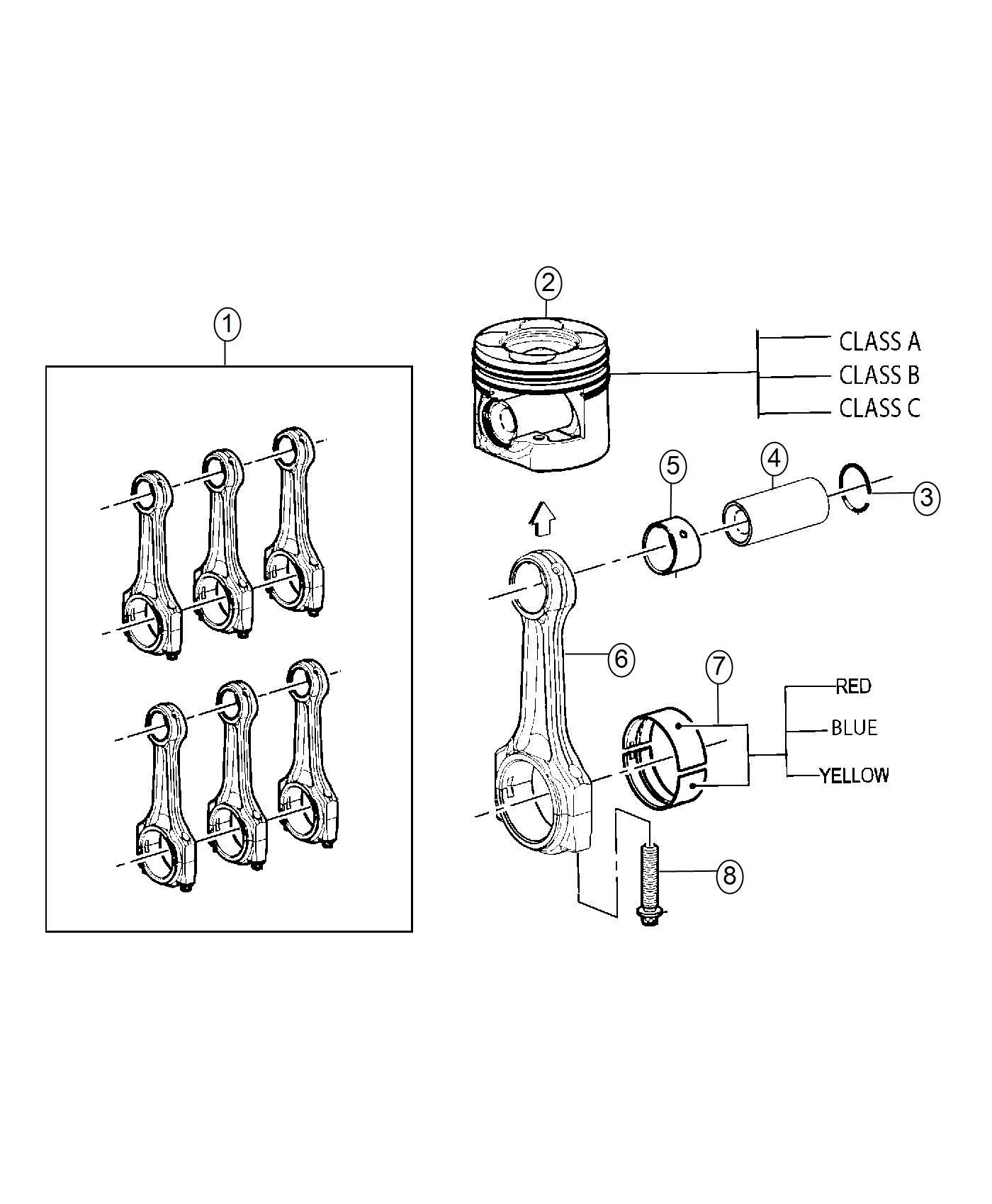 Jeep Grand Cherokee Bearing Kit Connecting Rod Aa Chrysler