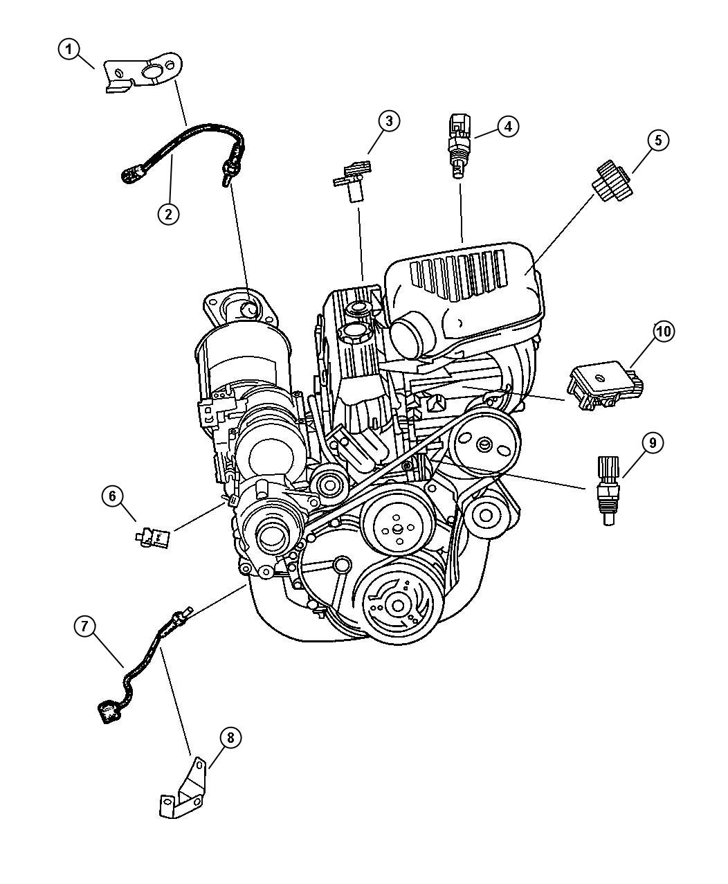 Dodge Dakota Sensor. Coolant temperature. 2.5l & 4.0l engine, with s/c