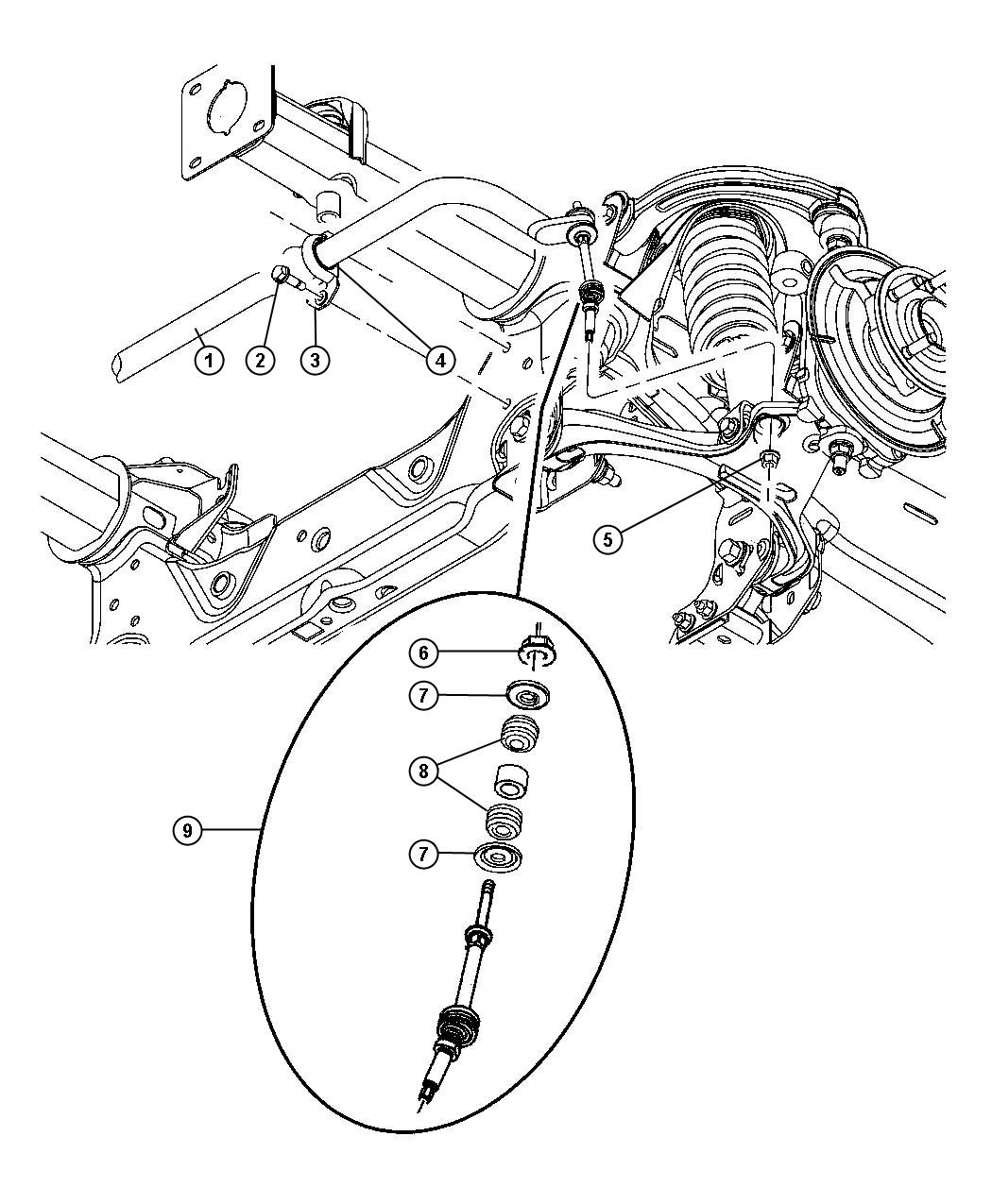 Dodge Dakota Bushing. Stabilizer bar, sway bar. Mounting. [stabilizer