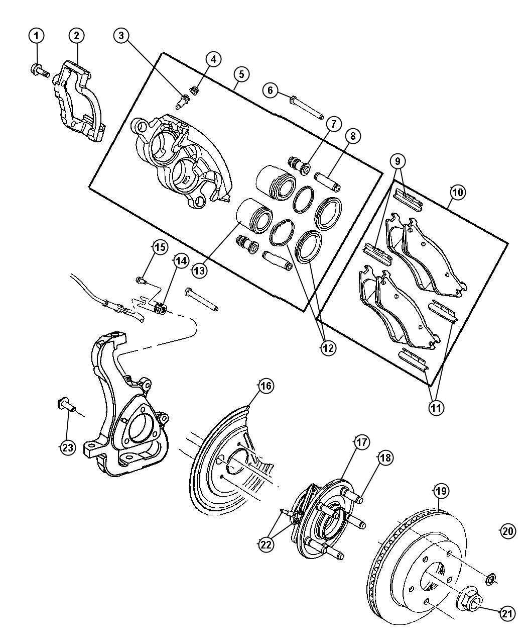 dodge Ram 1500 Pad kit. Front disc brake. Complete, from 121503, up