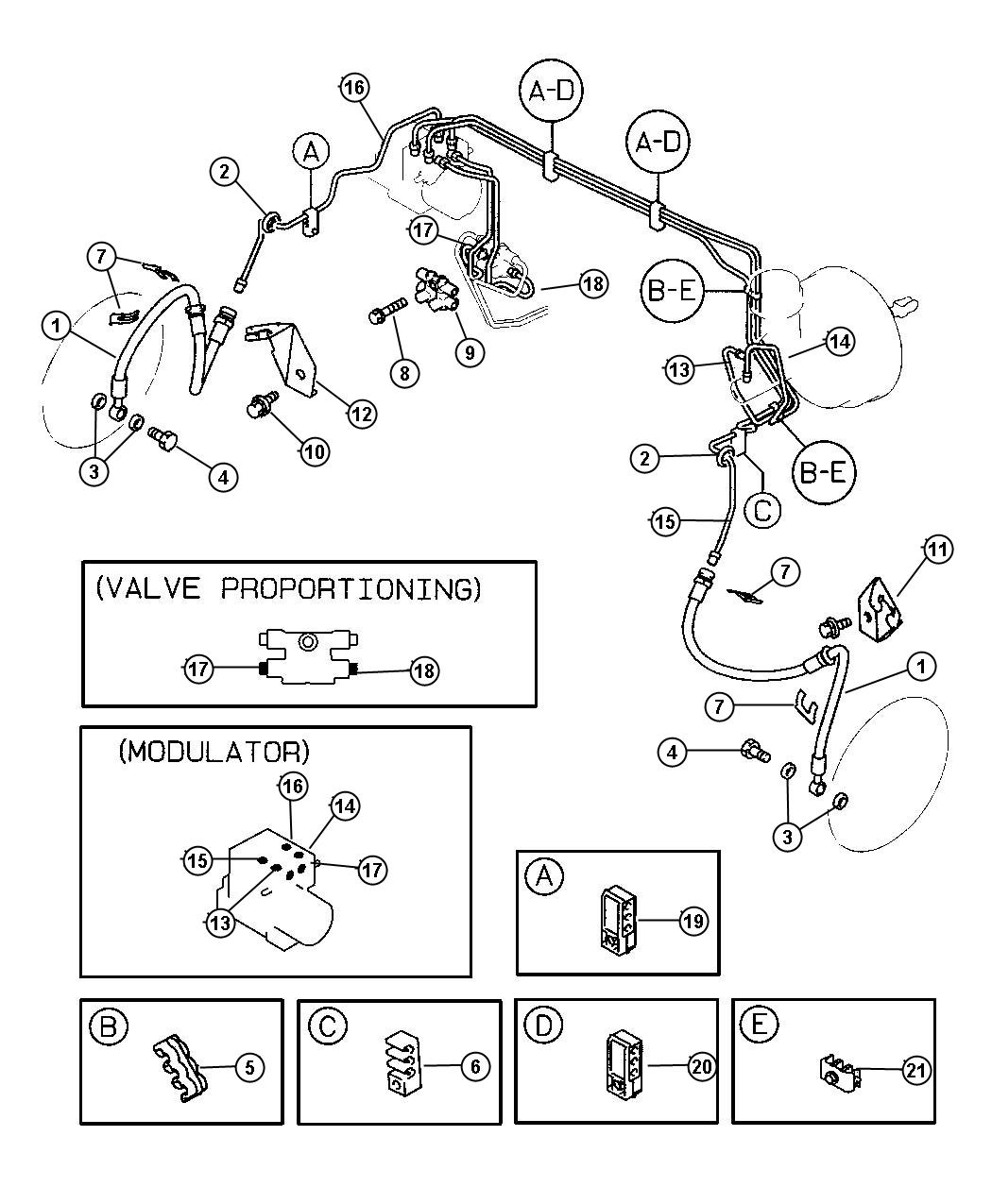 Dodge Stratus Gasket, washer. Brake hose to caliper, brake line ...