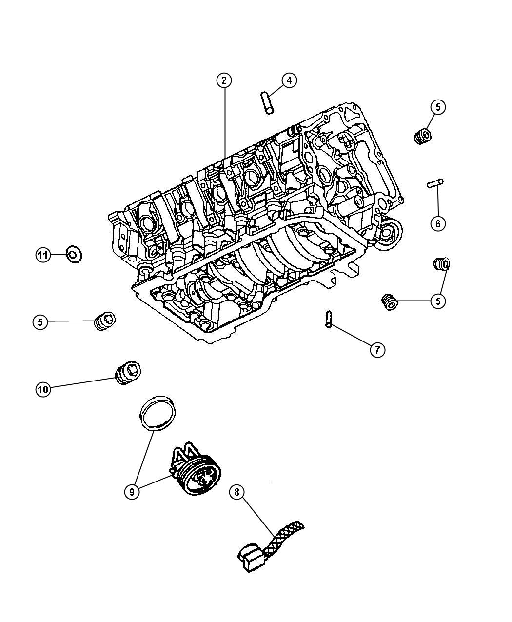 05102738AD - Dodge Block. Short. Engine, cylinder, mpi | Chrysler Jeep