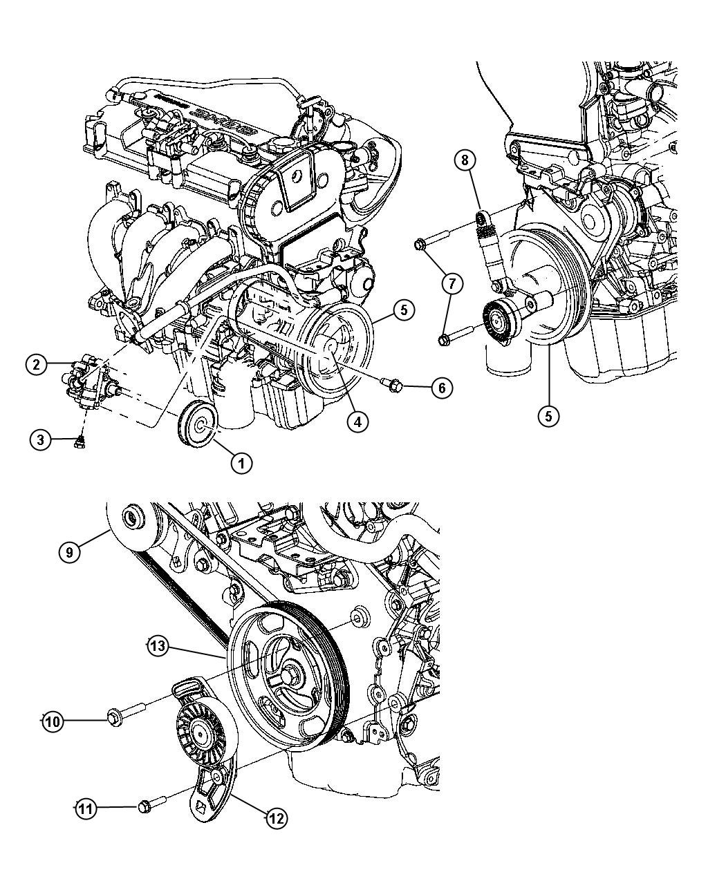 Dodge Stratus Pulley. Power steering pump. Pulleys, related ...