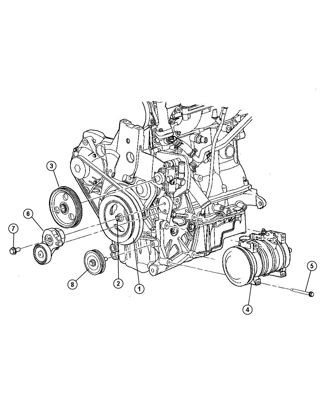 2006 Chrysler PT Cruiser Pulley. Power steering pump. Engine, dohc