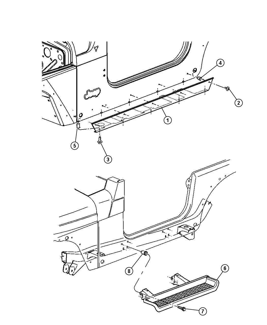 Jeep Wrangler Step pad. Side step. Left. [bodyside side steps