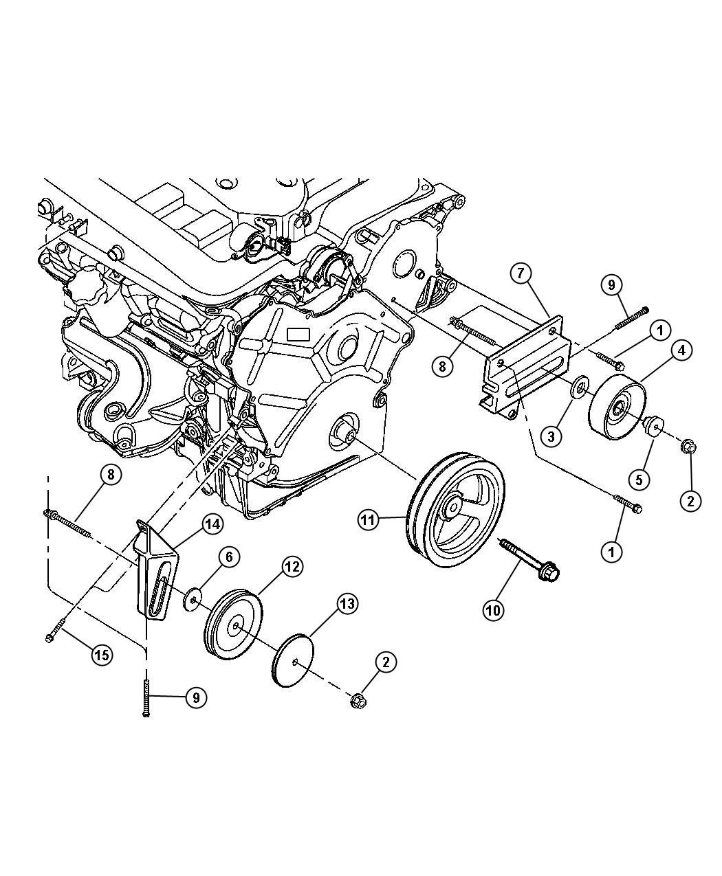 Chrysler LHS Bushing. Idler pulley. Belt tensioner pulley, flange