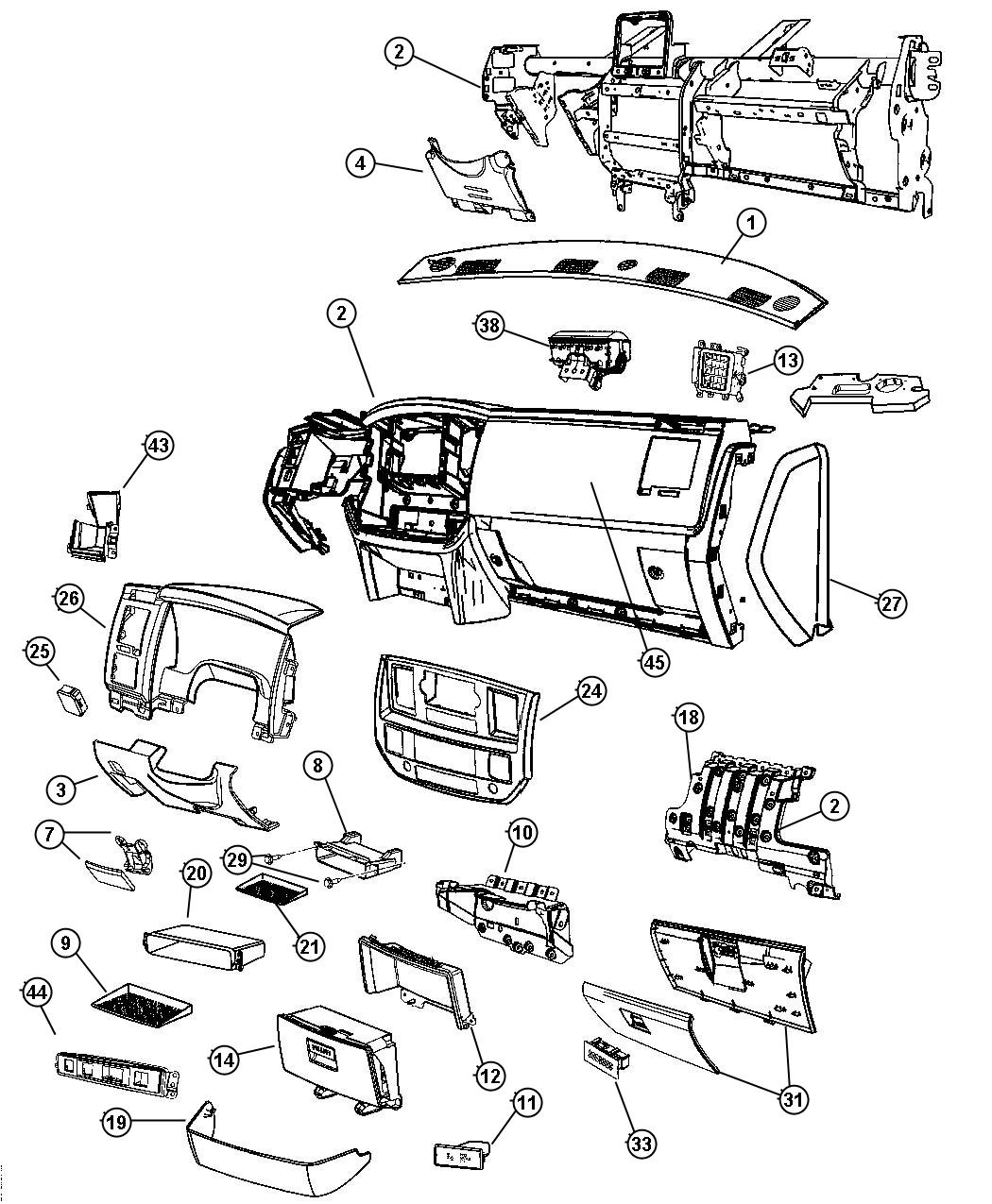 1JX841J8AA - Mopar Panel. Instrument, instrument panel. Trim ...