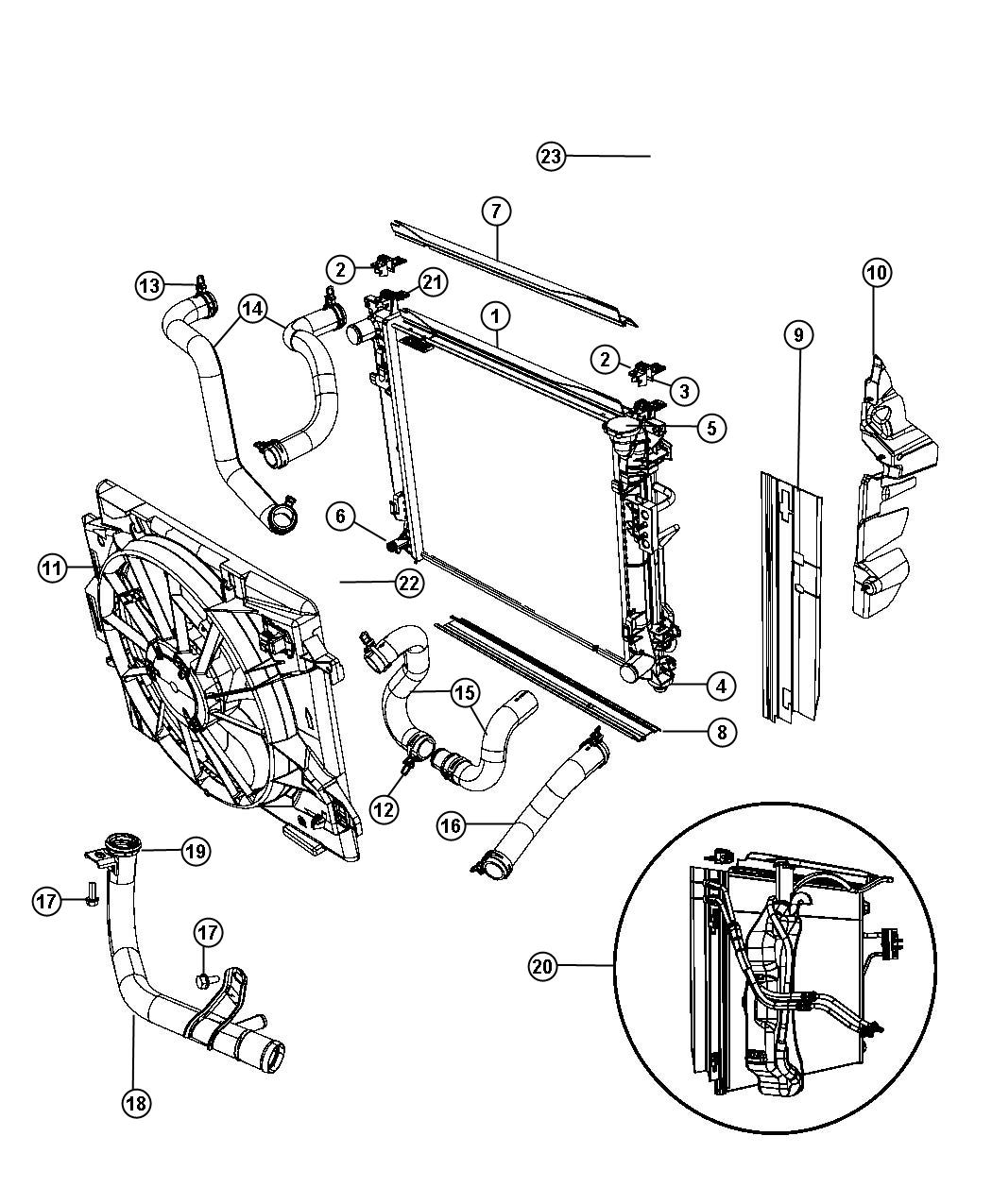 Dodge Grand Caravan Used for: HOSE AND CLAMP. Radiator Outlet. Export