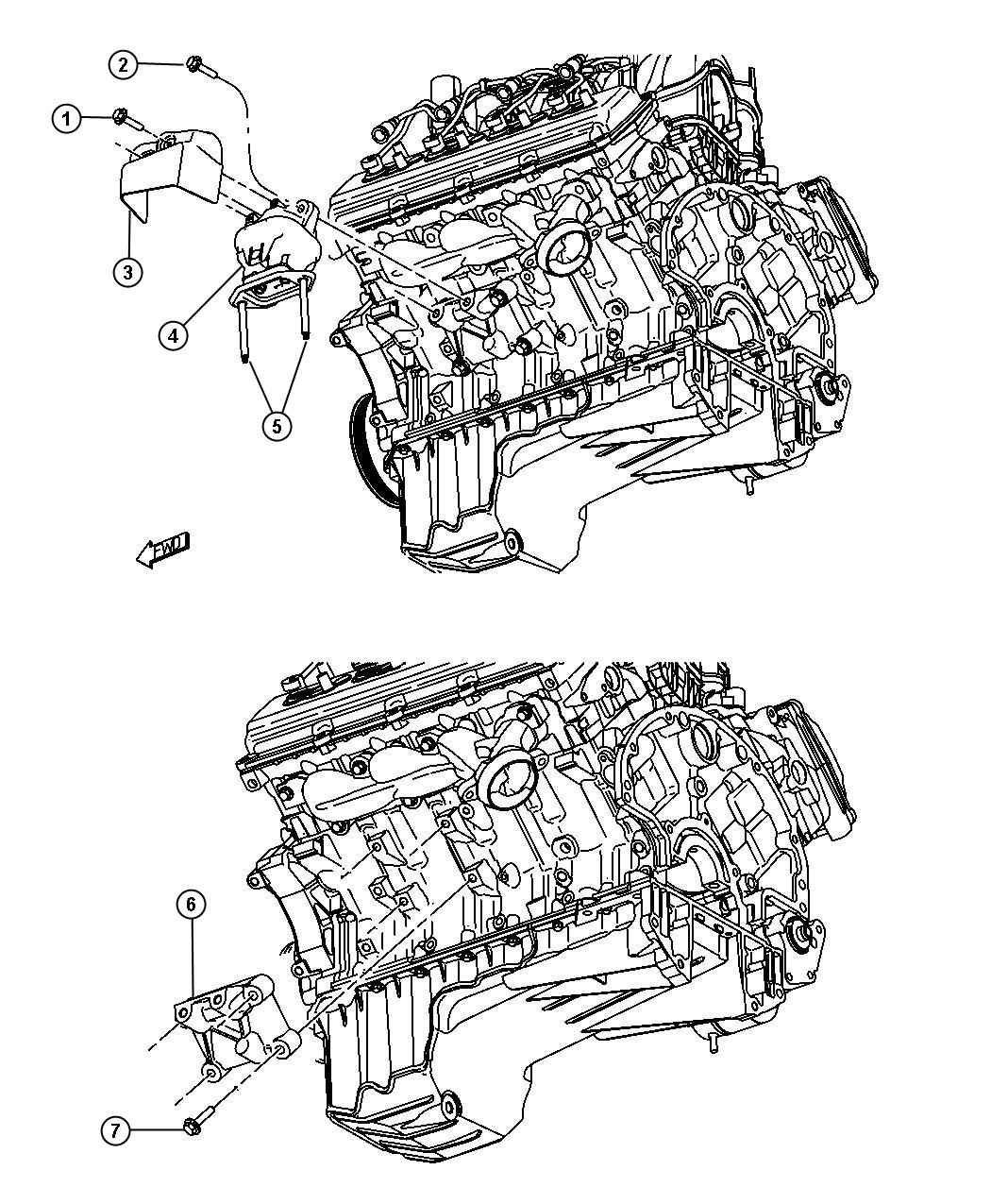 Chrysler 300 Cushion. Engine support. Left, right. Displacement, side