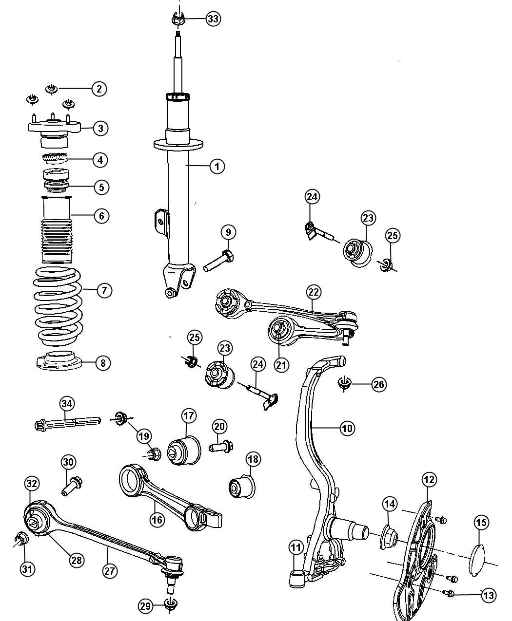 Chrysler 300 Shock absorber. Suspension - 05039431AC | Chrysler Jeep ...