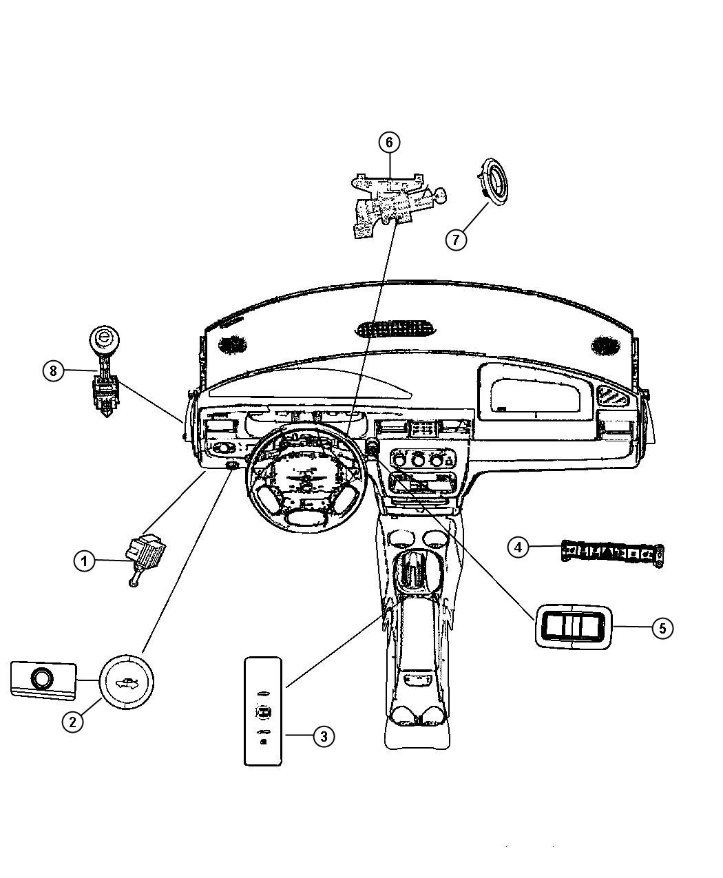 Chrysler Sebring Switch pod. Instrument panel. [[headlamp
