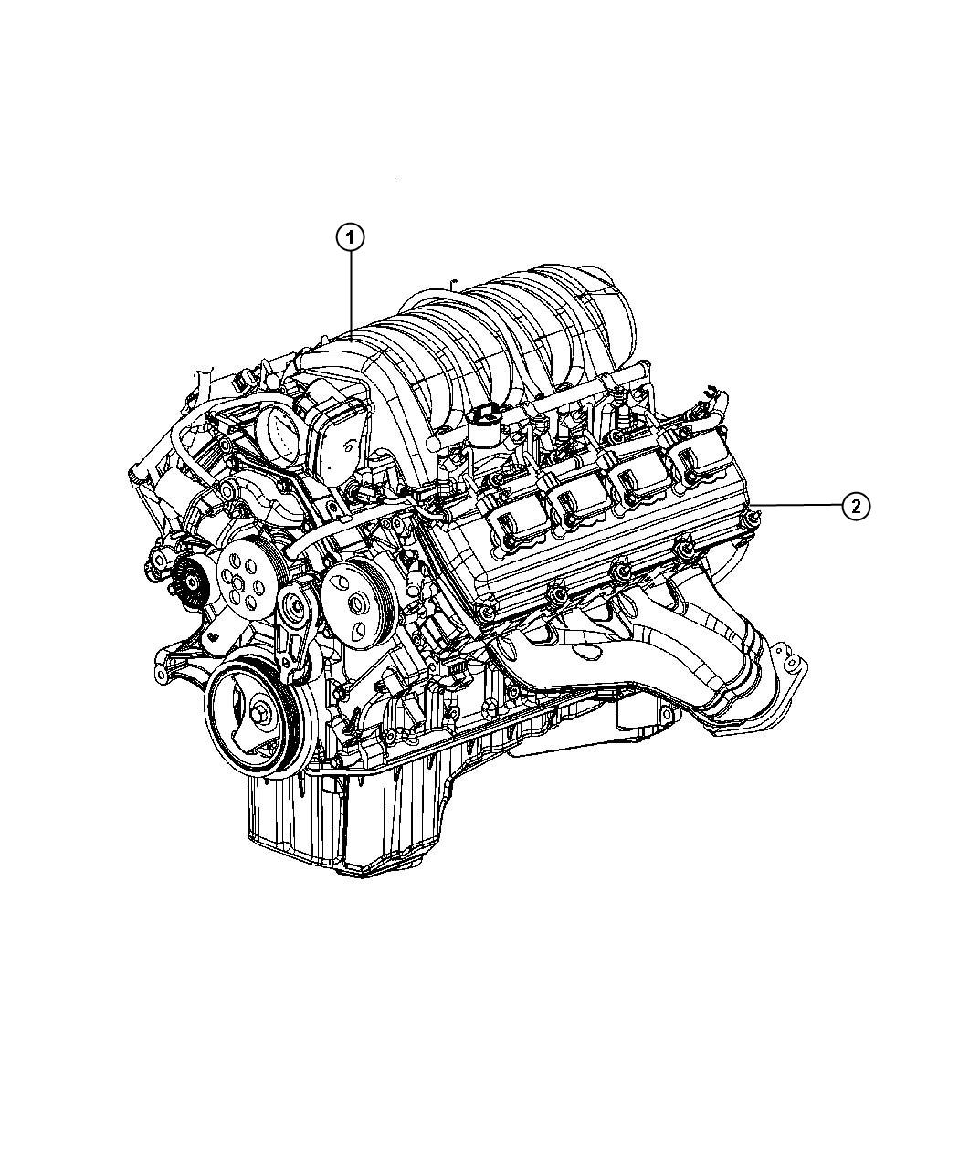 Chrysler 300 Engine. Long block. Remanufactured. Hemi, assembly