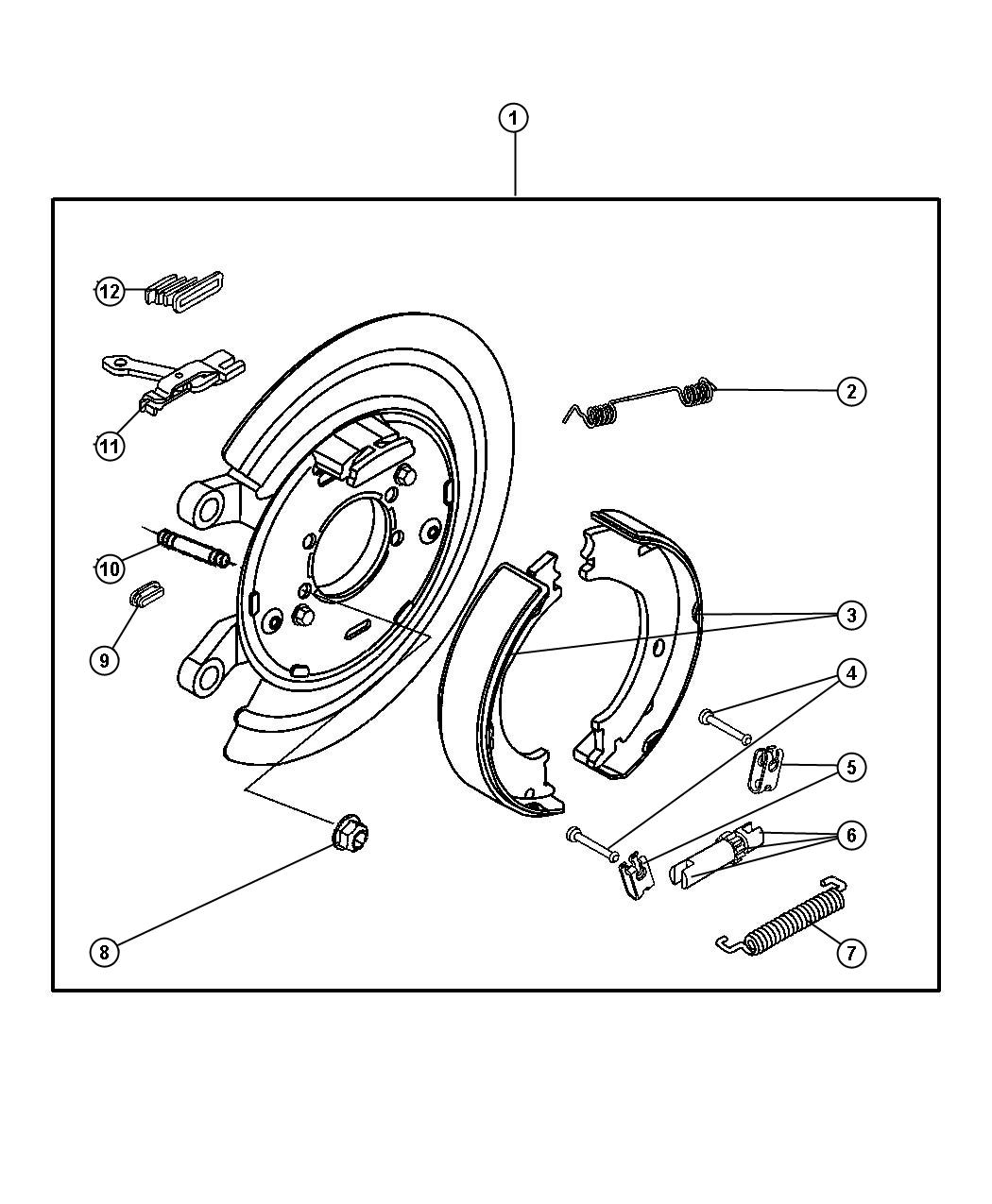 Dodge Ram 1500 Adapter Adapter Assembly Parking Brake 1050 Rear