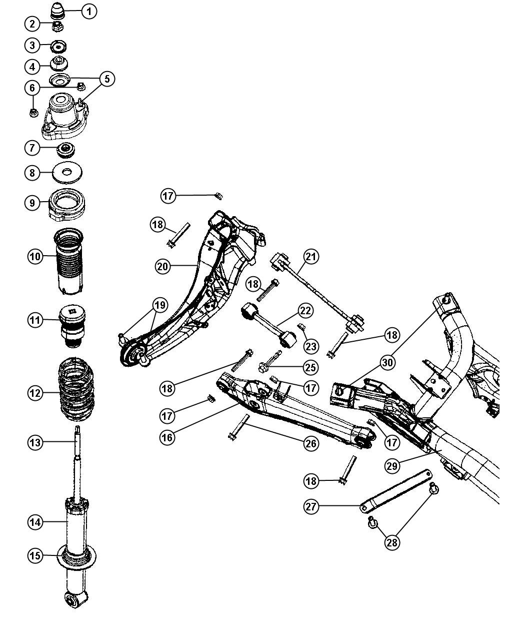 2010 Jeep Wrangler Cap. Shock. Suspension, rear, mopar, module ...