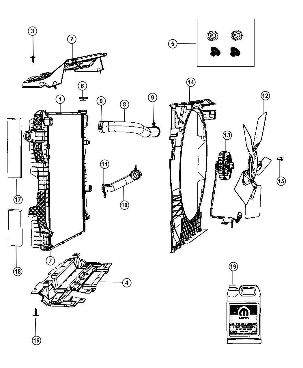 2010 ram Seal. Radiator upper. Embossed with words heavy duty