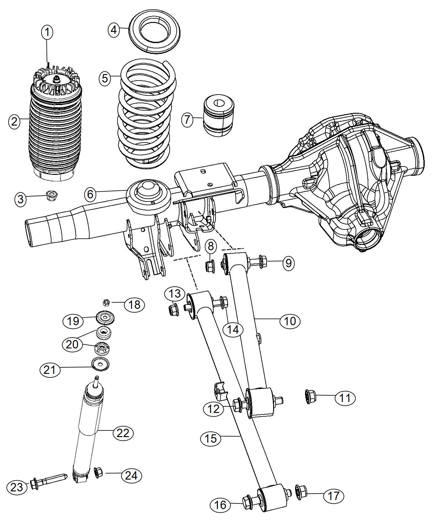 Ram 2500 Shock absorber kit. Suspension. Rear. [rear 68233924AC
