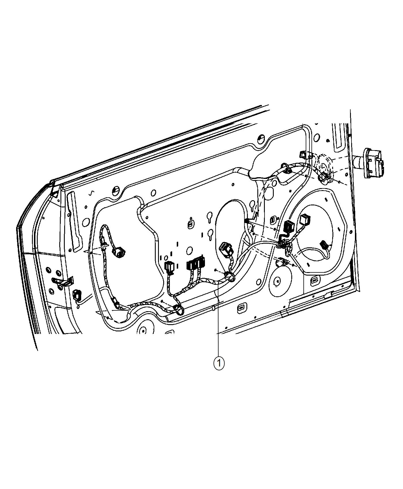 Dodge Challenger Wiring. Front door. Left. Mopar, liftgate, lid, deck - 68278031AC | Chrysler