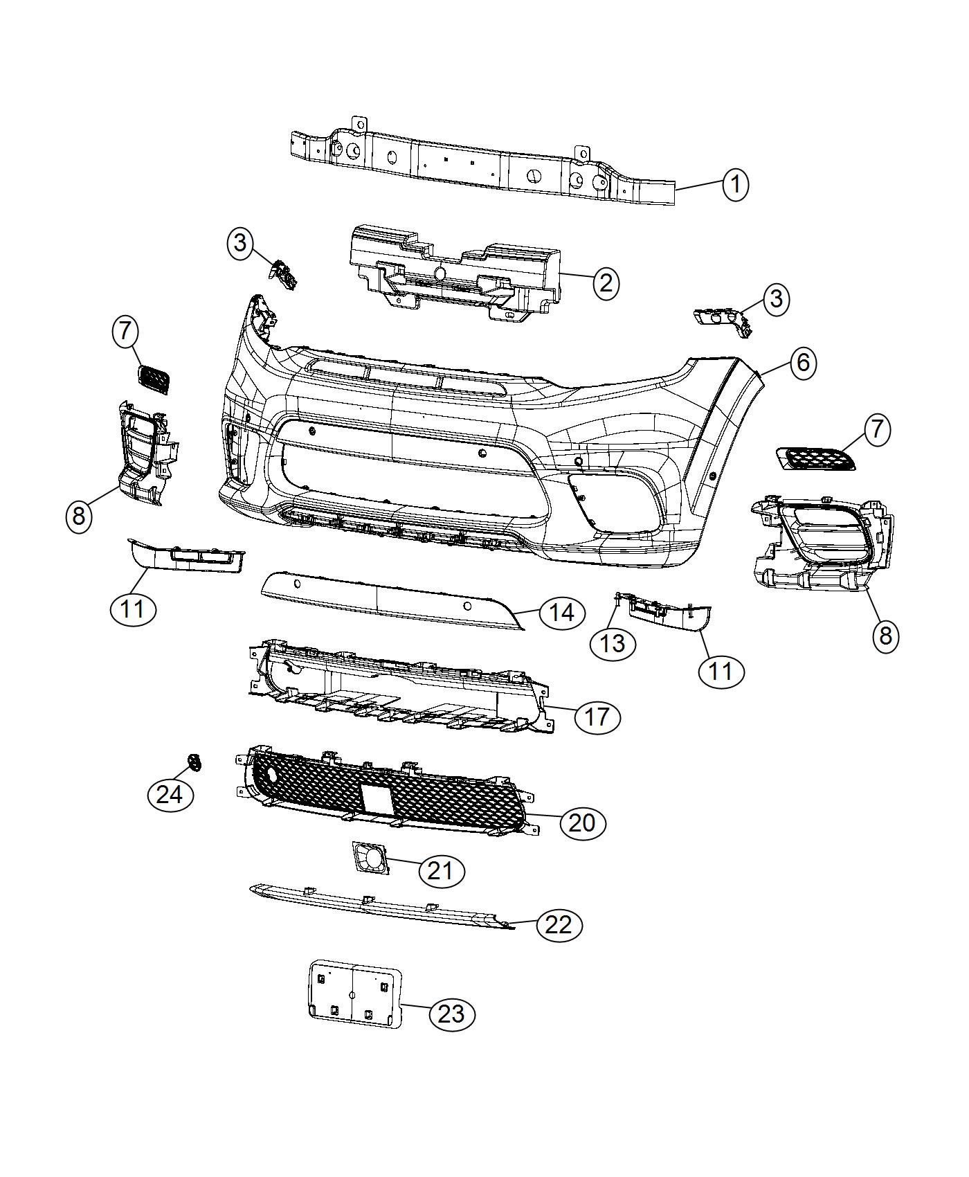 Jeep Grand Cherokee Spat. Front fascia. Left. [body color srt front