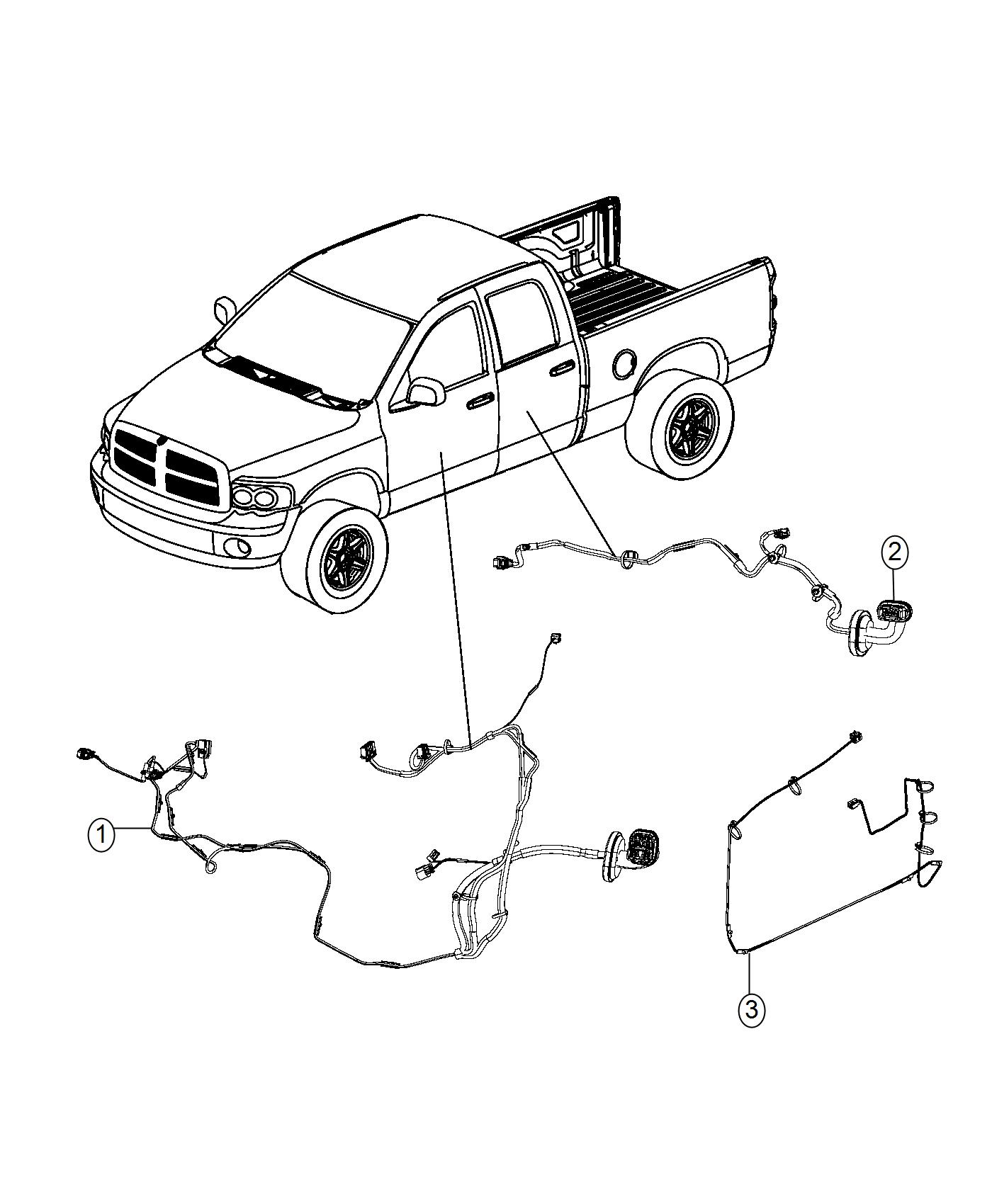 2019 Ram 3500 Wiring. Front door. Left, left front door - 68263833AD