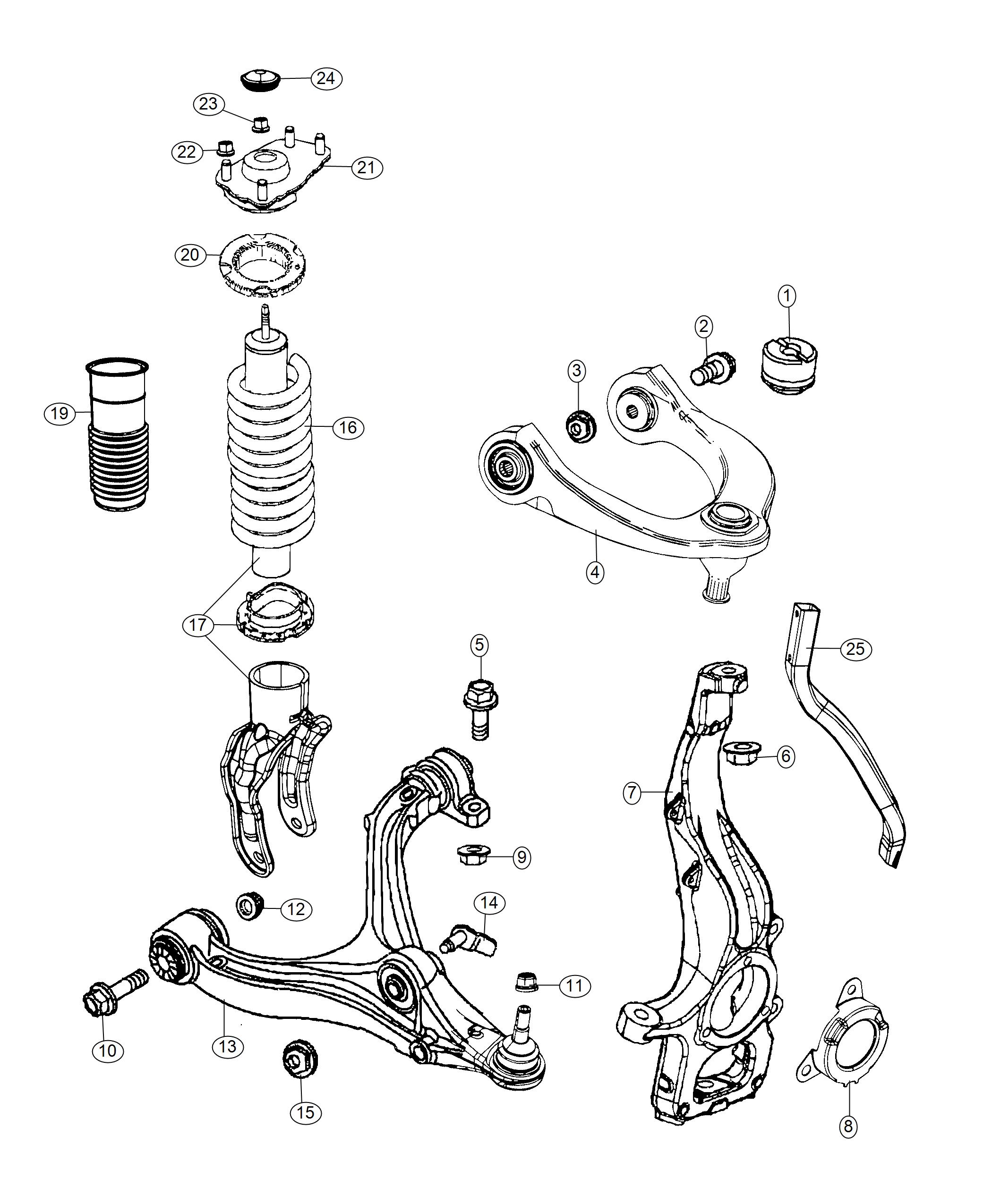 Jeep Grand Cherokee Shock absorber kit. Suspension. Front. Left ...