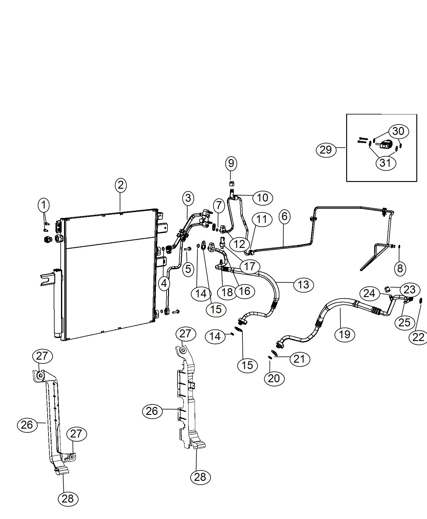 Ram 4500 Bracket. Radiator to condenser. Left. Plumbing, mopar, module ...