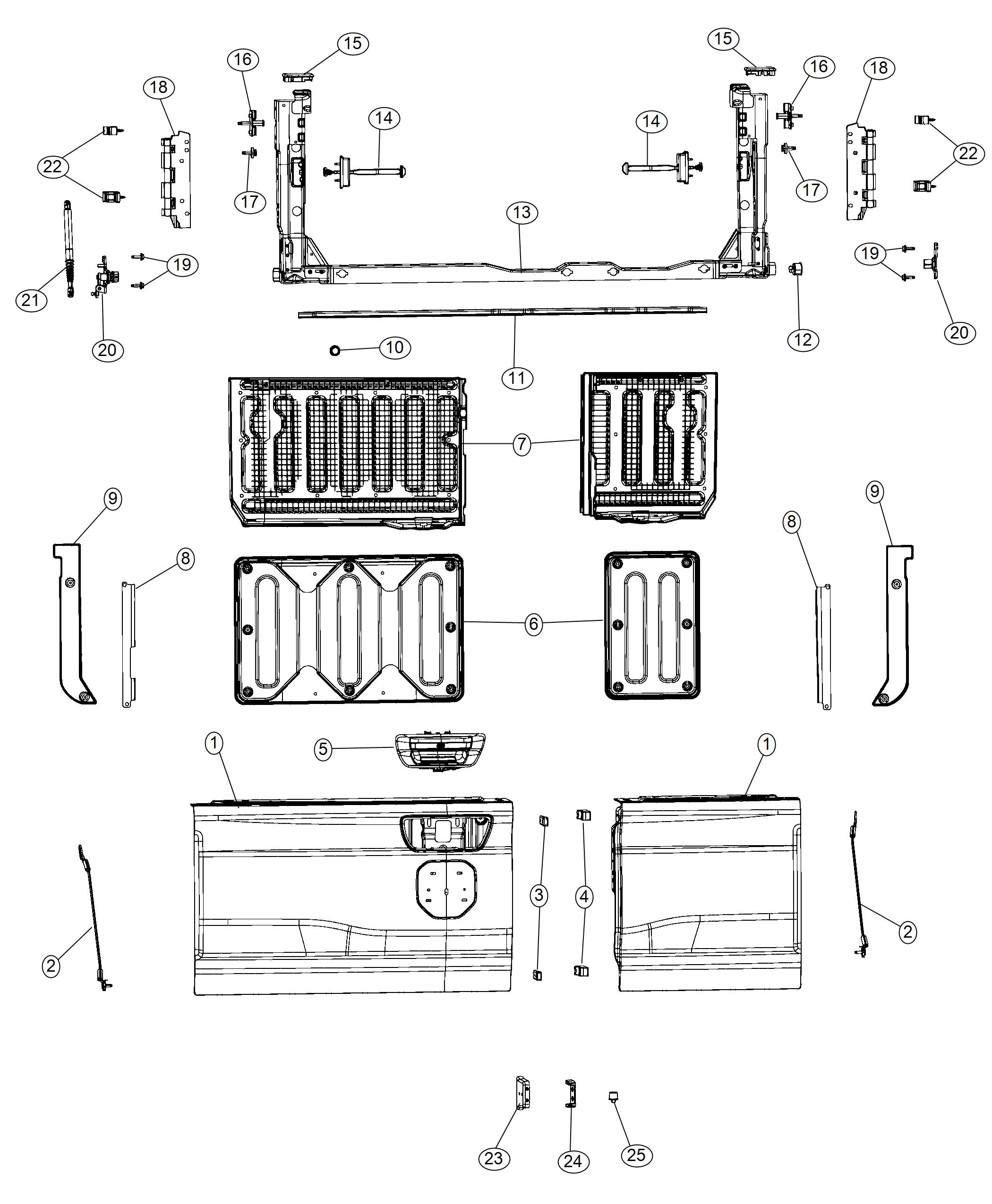 Ram 1500 Frame. Tailgate. [multifunction tailgate] 68321553AG