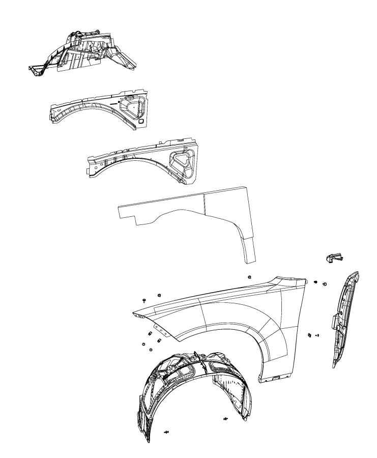 Dodge Charger Fender. Front. Left. [hellcat widebody adapt - 68418843AD ...